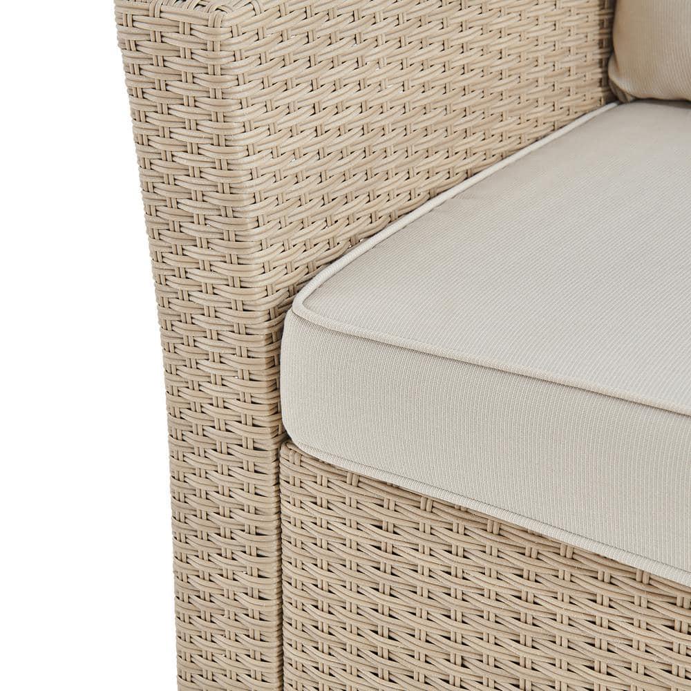 Alaterre Canaan Cushion Resin Wicker Outdoor Loveseat - Brown