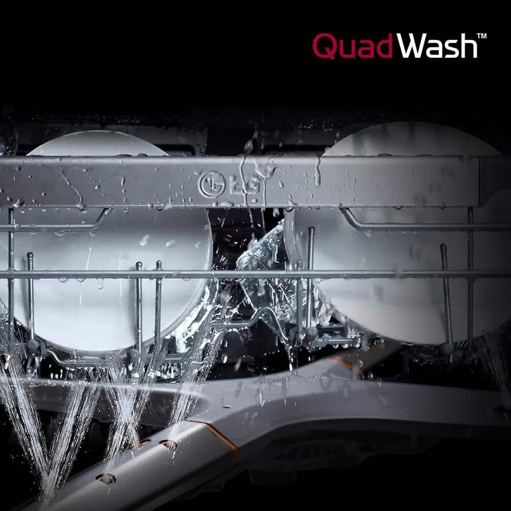 24-inch Wide QuadWash Front Control Dishwasher - Stainless Steel
