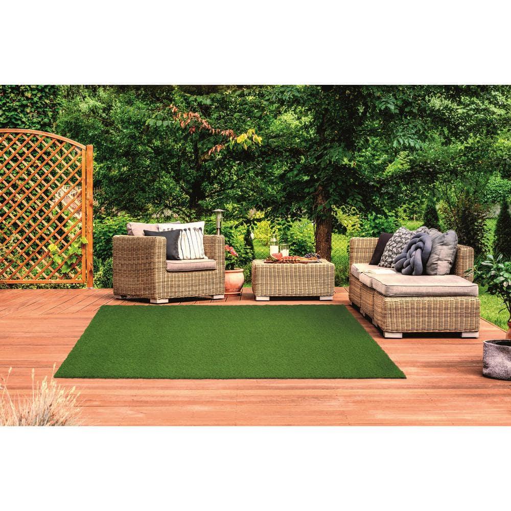 Eider & Ivory™ Thurlos Artificial Grass Synthetic Lawn Indoor Outdoor Area Rug