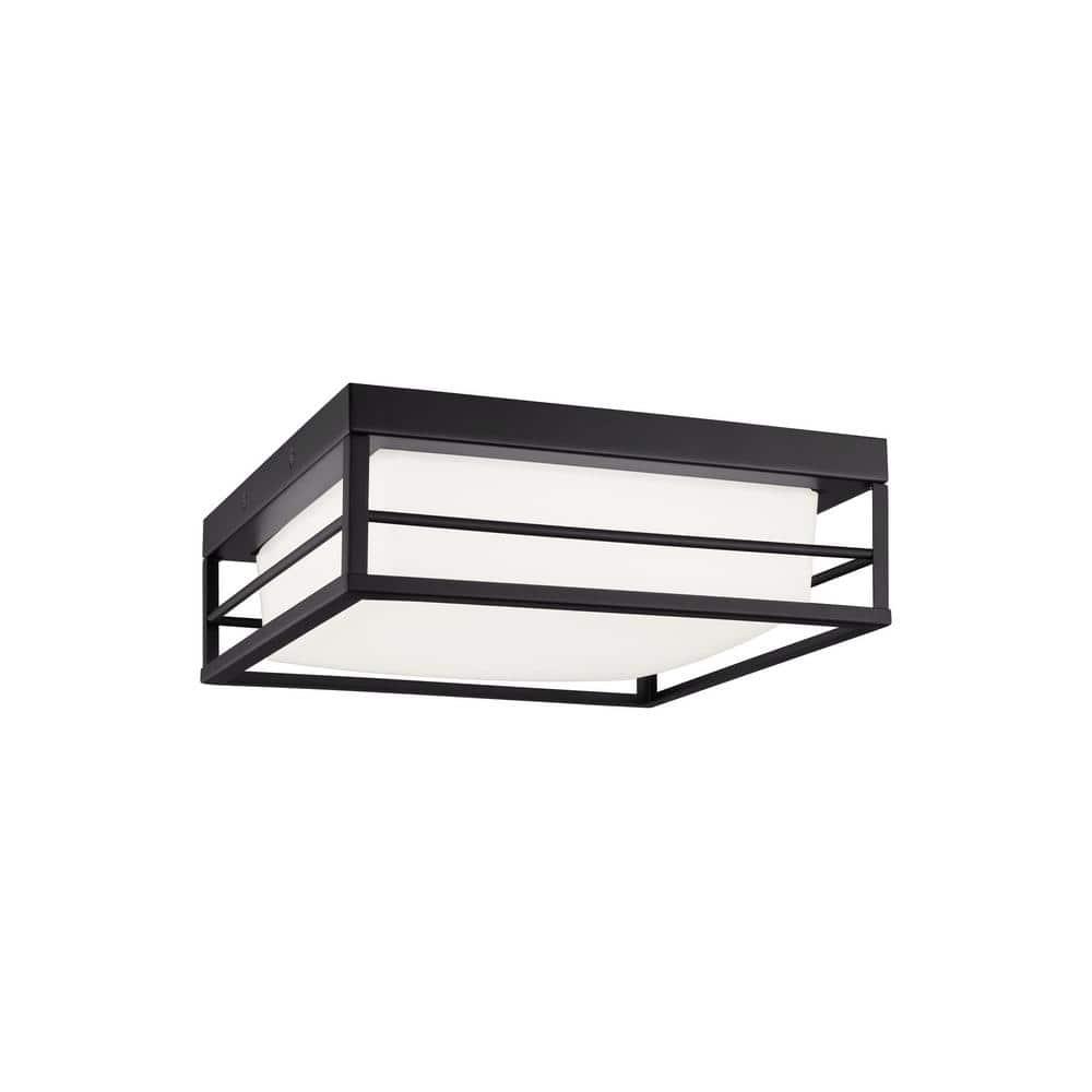 Generation Lighting Dearborn 1.0 -Light 12.0-in Matte Black Flush Mount Light