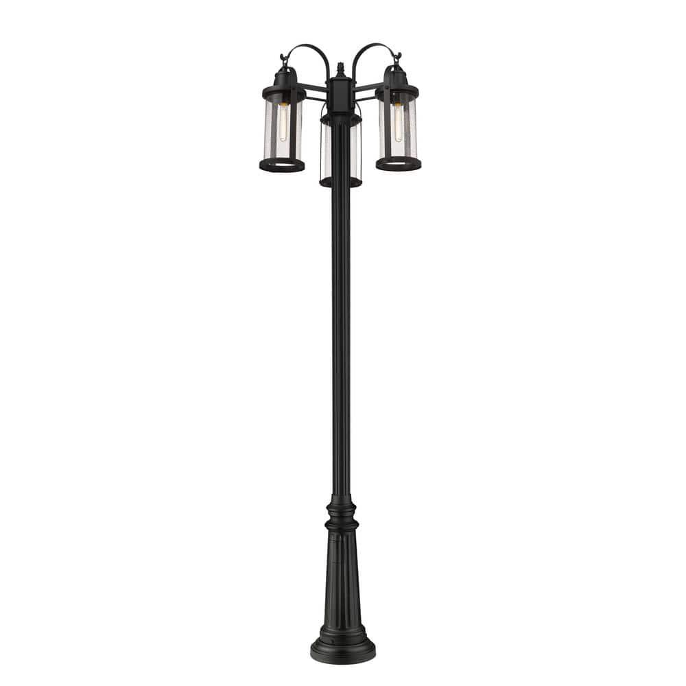 Z-Lite Roundhouse 3 - Light Post Light in  Black