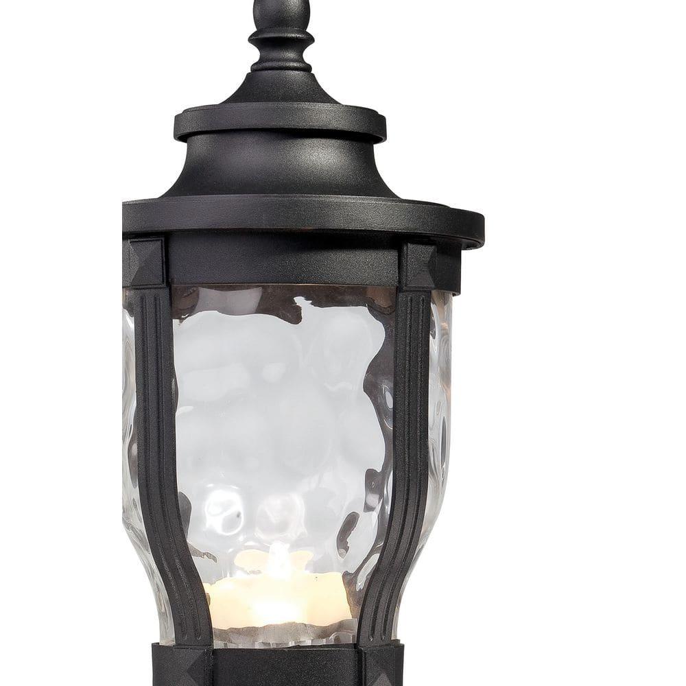 Minka Lavery Vintage Outdoor Post Light Fixture Black LED 19 1/4" Clear Hammered Glass for Post Exterior Barn Deck Porch Patio