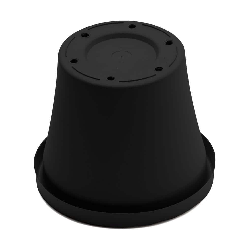 Bloem 14-in Terra Round Resin Planter - Black (Saucer Not Included)