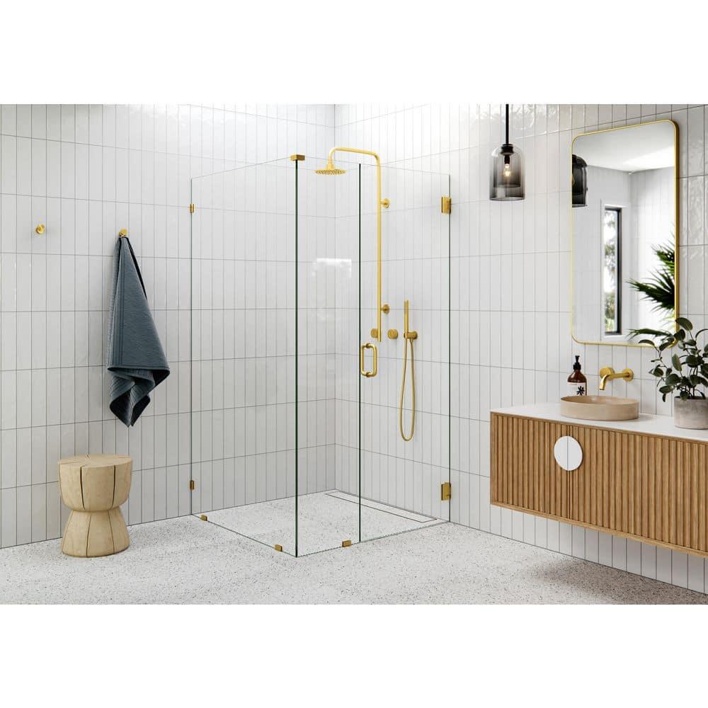 Glass Warehouse 78" H Pivot Frameless Shower Door 90-WH-42-38-SB
