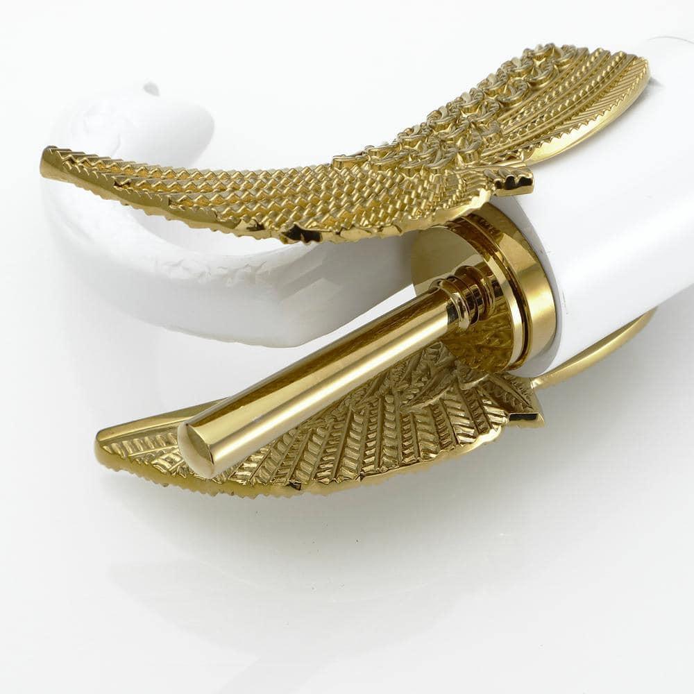 BWE Single Handle Vessel Sink Faucet with Pop-Up Drain in Gold