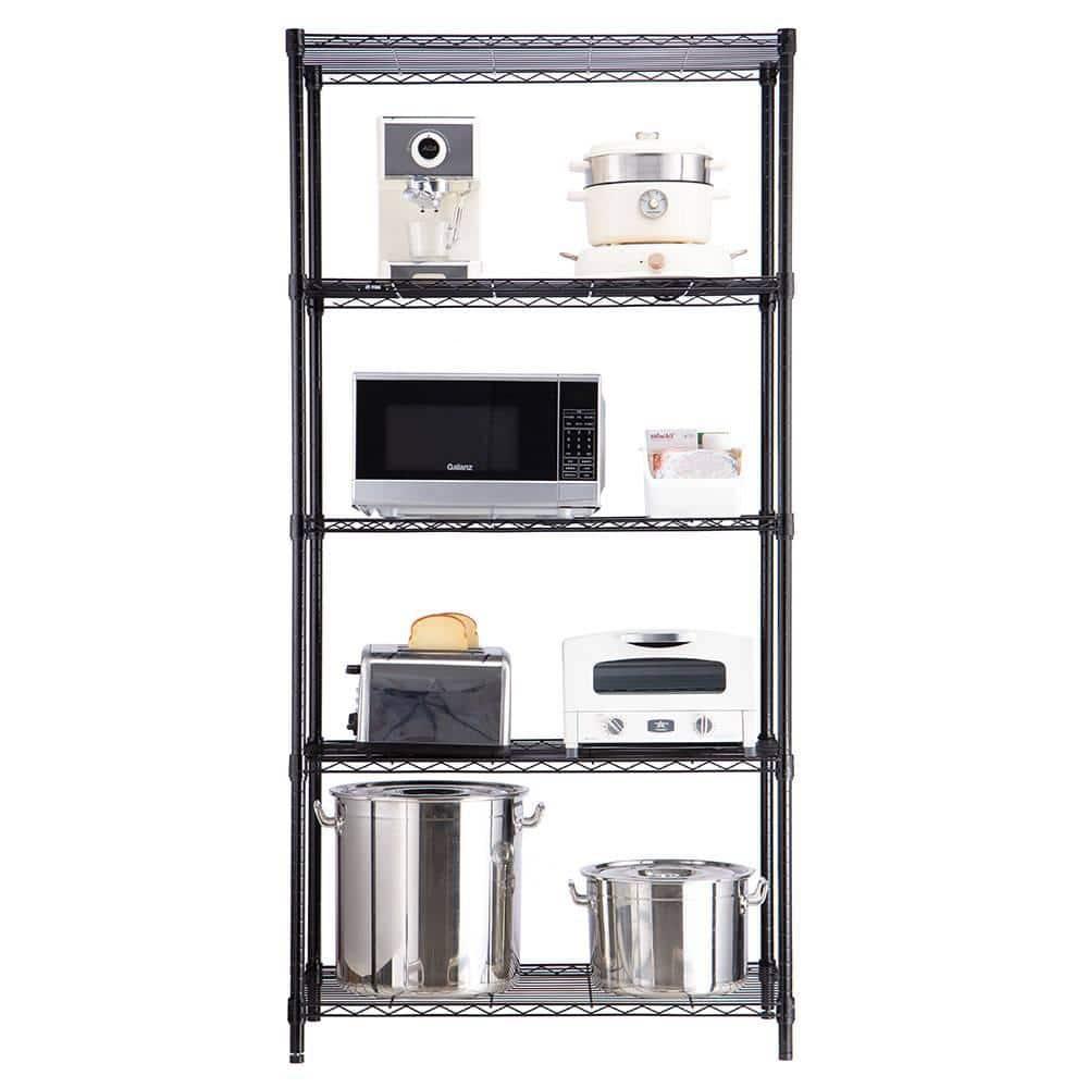 HONEIER 5-Tier Heavy Duty Storage Rack Shelving Unit Black