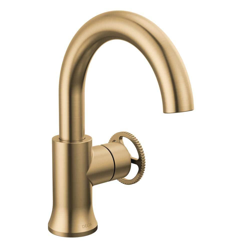 Trinsic Single Hole Bathroom Faucet with Wheel Handle, Single Handle Bathroom Sink Faucet