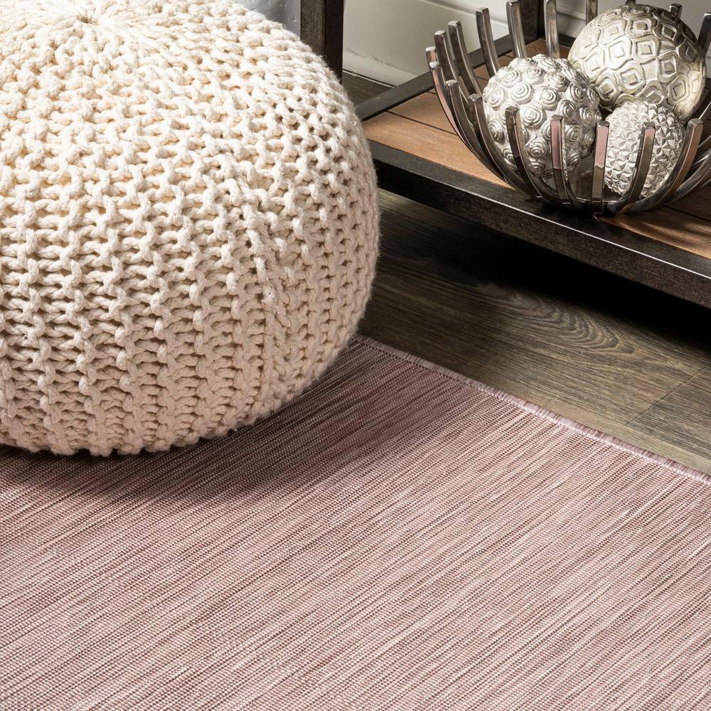 9'x12' Ethan Modern Flatweave Solid  Area Rug, Pink - JONATHAN Y