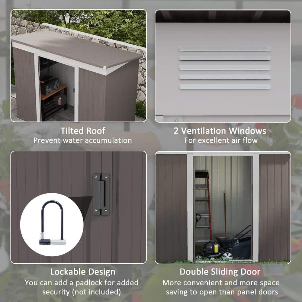 8 ft. W x 4 ft. D Galvanized Steel Storage Shed