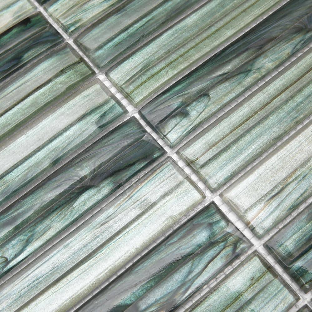 Tara Stacked 11.61" x 11.73" Molten Glass Mosaic Wall Tile (0.95 Sq. Ft. / Sheet)