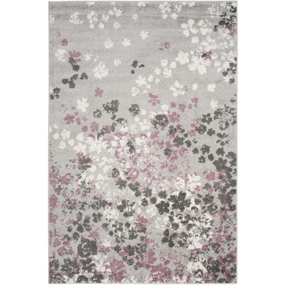 Adirondack ADR115 Machine Made Indoor Area Rug - Light Grey/Purple - 4'x6' - Safavieh