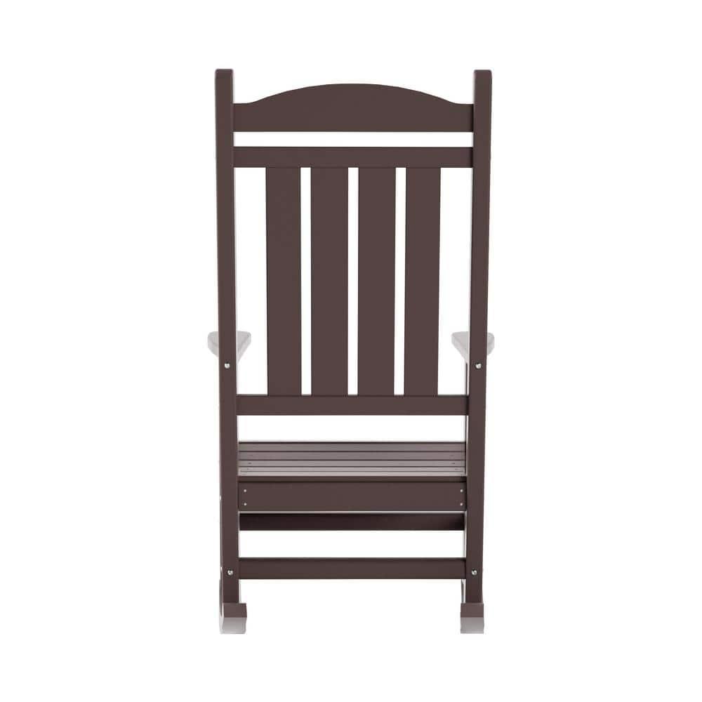 Polytrends  Laguna Hdpe All Weather Outdoor Patio Rocking Chair Dark Brown
