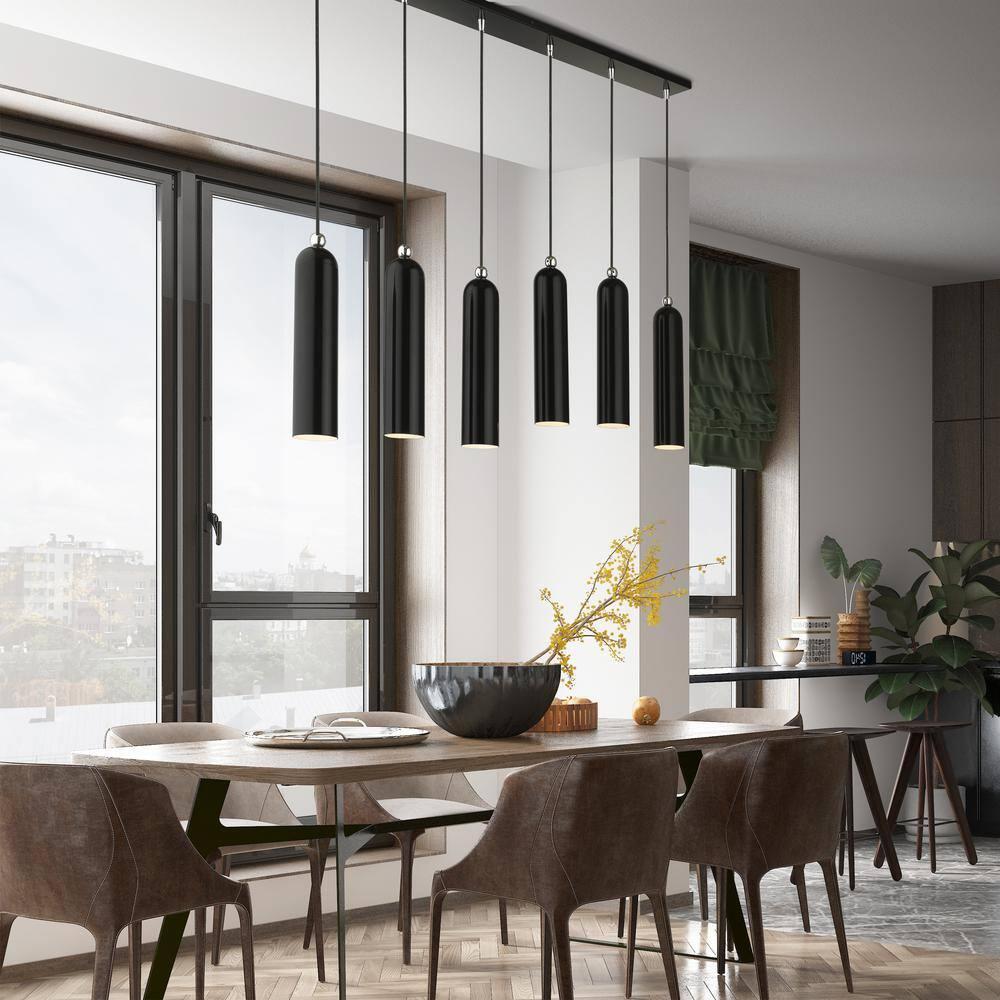 Livex Lighting Ardmore 6 - Light Island Pendant Light in  Shiny Black