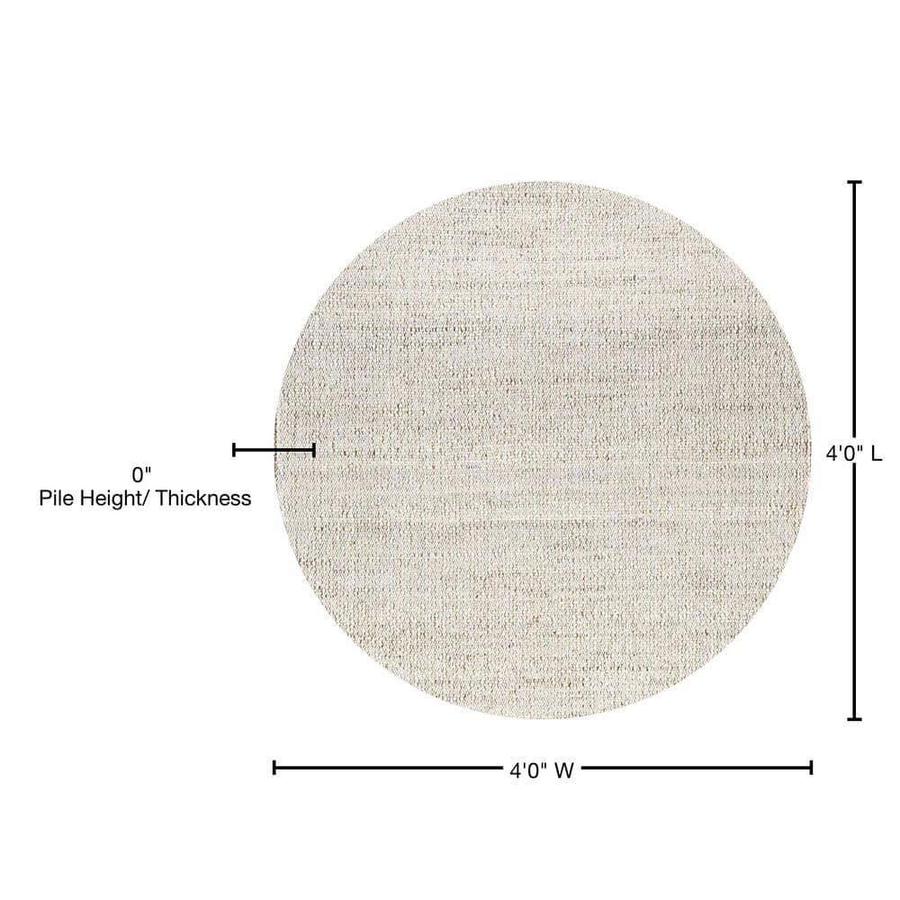 Nuloom 4 Round Elfriede Jute & Cotton Hand Woven Indoor Area Rug, Natural, Solid Rustic Farmhouse Style Natural Fiber Bedroom, Living Room,