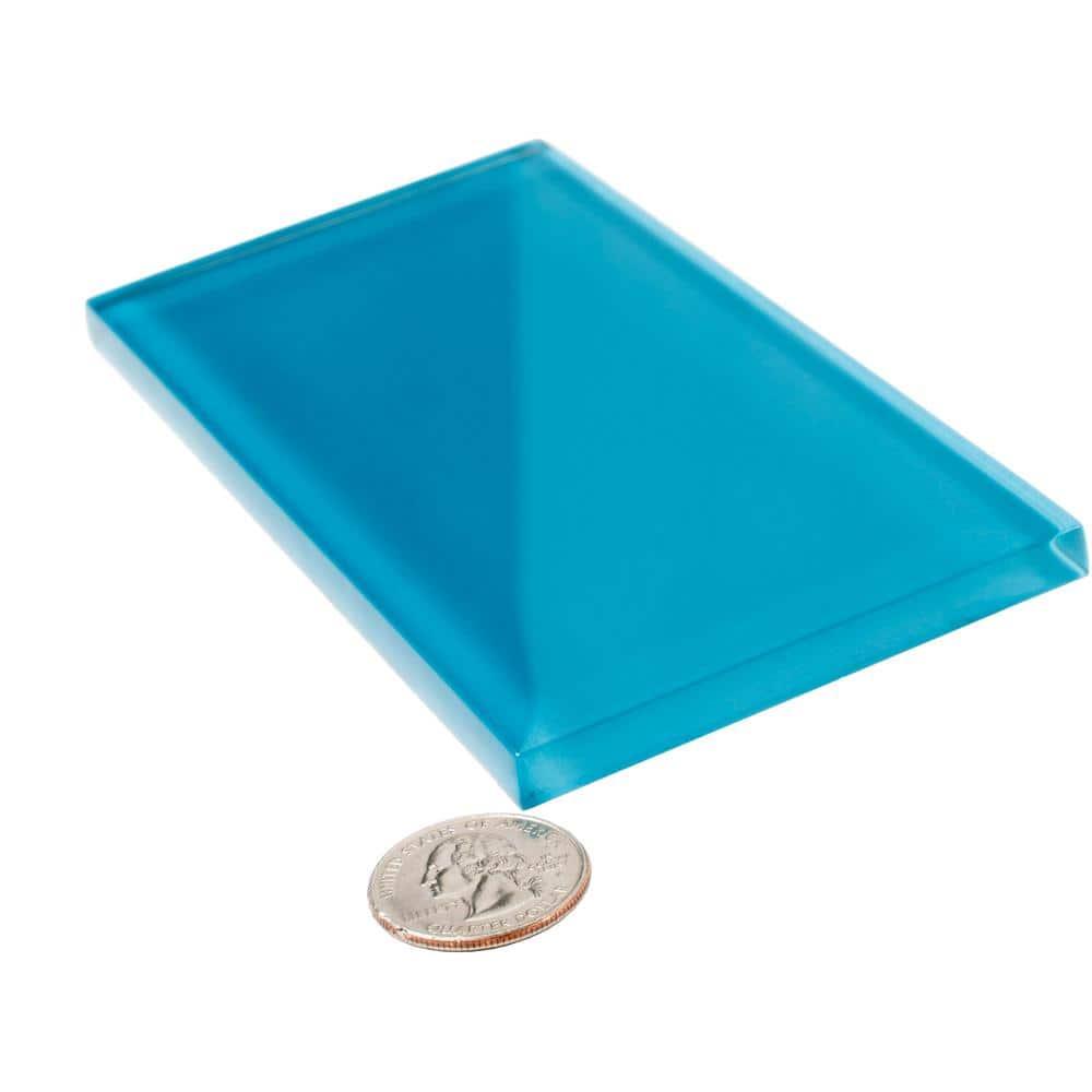 Apollo Tile 40 Pack 3-in x 6-in Blue Rectangular Subway Glossy Finished Glass Mosaic Wall Tile (5 Sq ft/case)