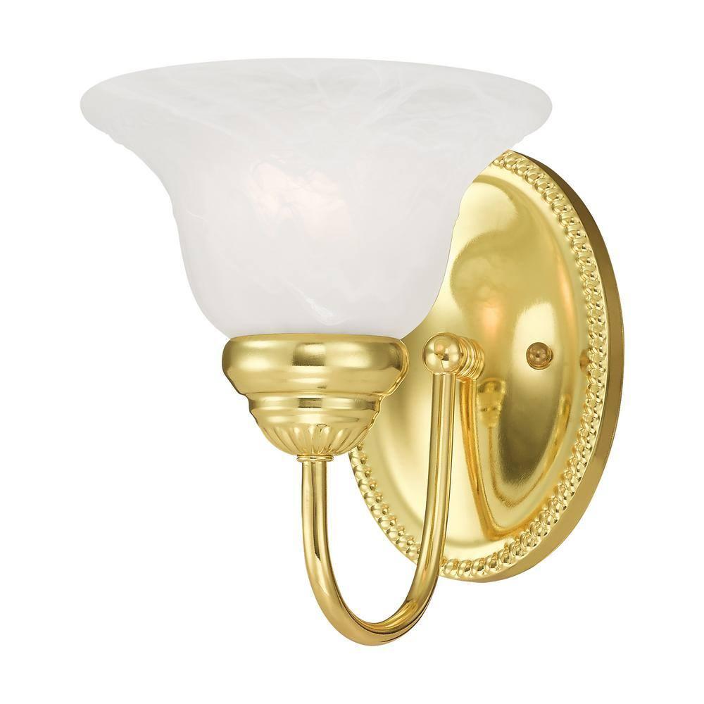 Livex Lighting Edgemont 1 - Light Vanity in  Polished Brass