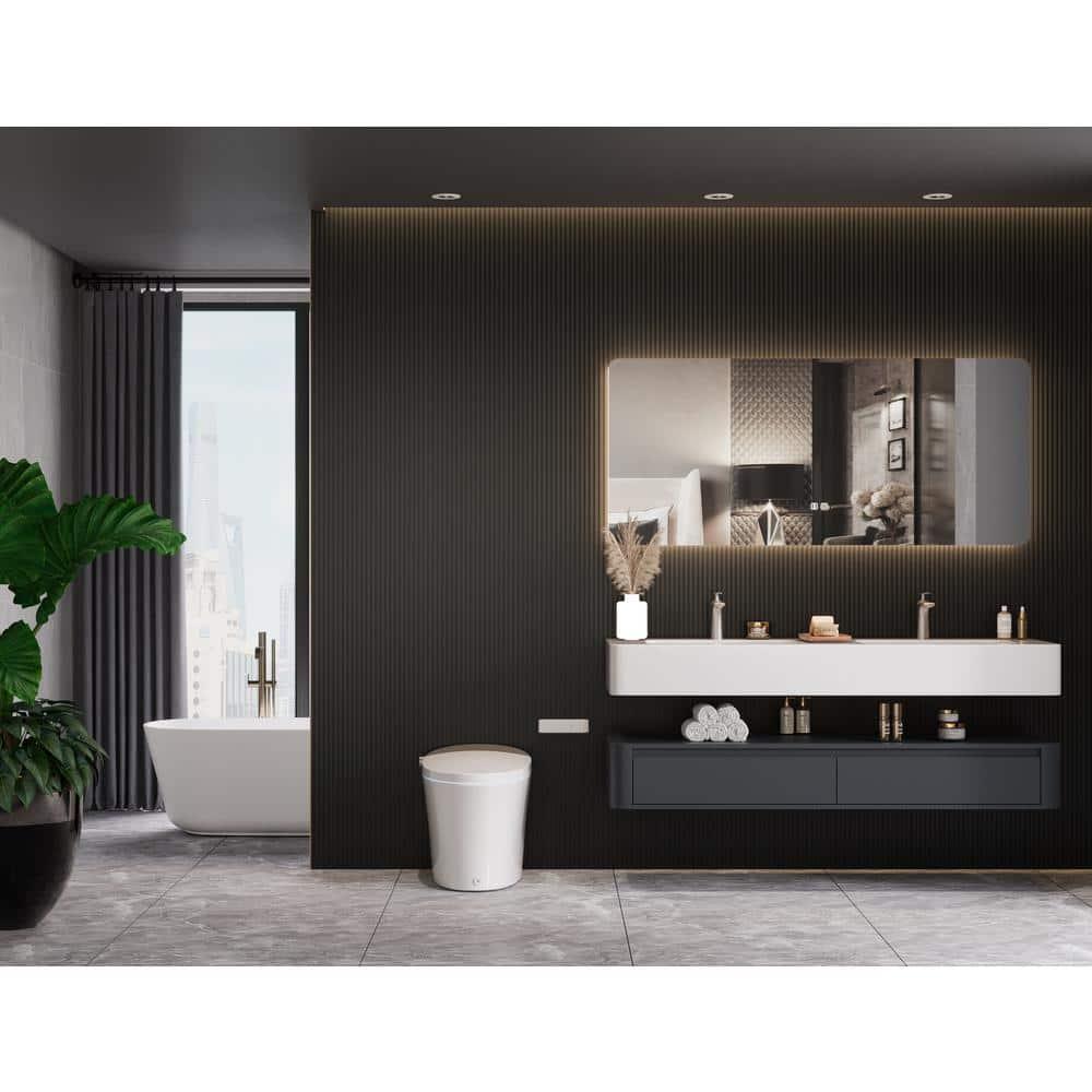 DeerValley DV-1S0150-V3 Smart Bidet Toilet Elongated, Auto Open/Close Lid, Seat Heat, Foot Kick & Blackout Flush, Premium