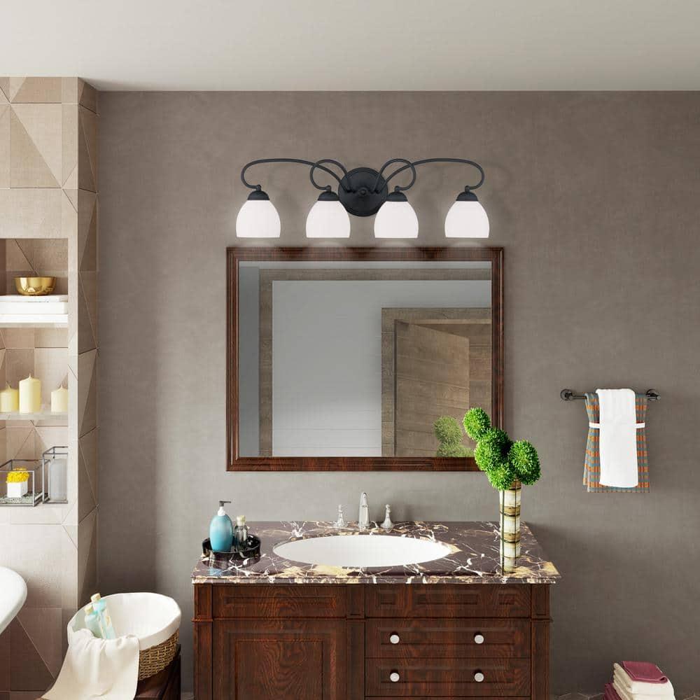Livex Lighting Brookside 4 - Light Vanity in  Black