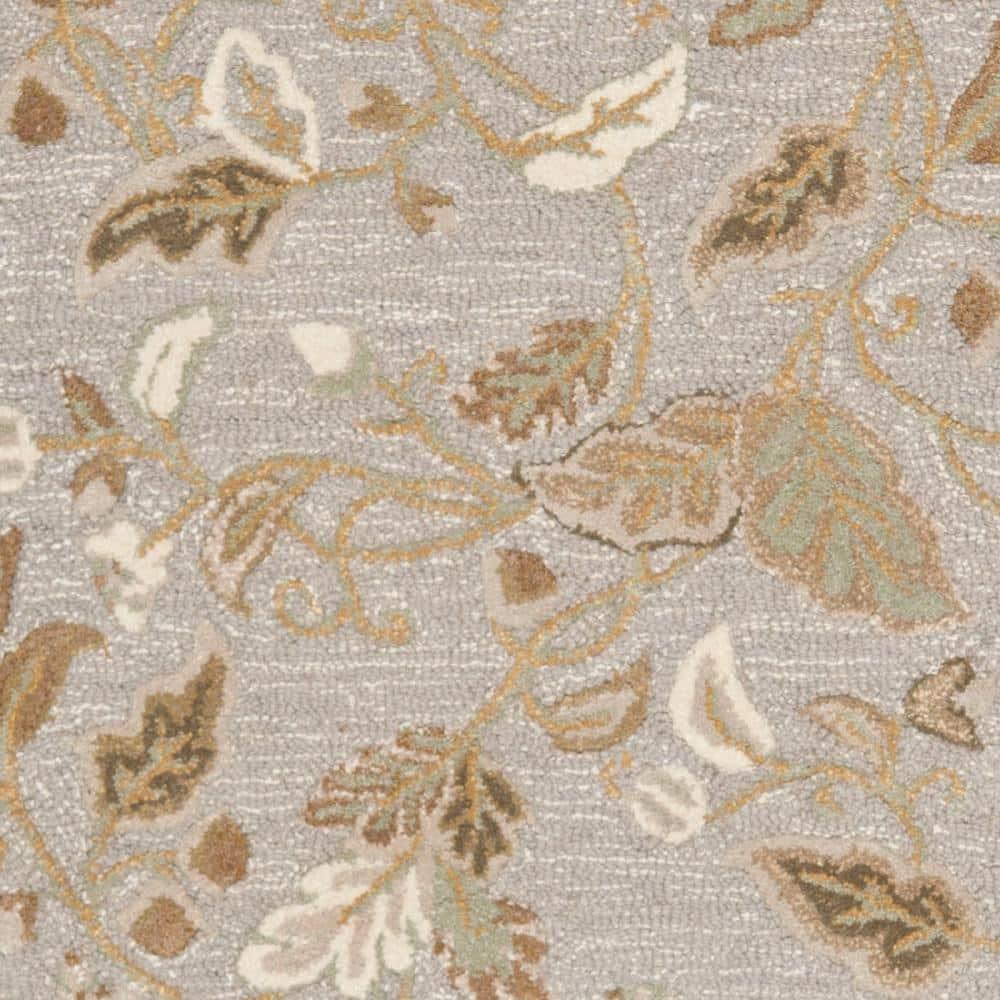 SAFAVIEH Martha Stewart Autumn Woods Floral Area Rug, Grey Squirrel, 5' x 8'