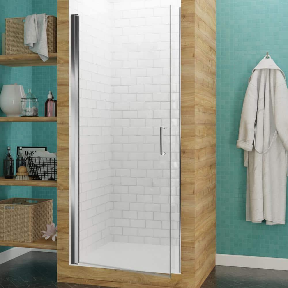 Lancer Series 29" W x 72" H Hinged Semi-Frameless Shower Door