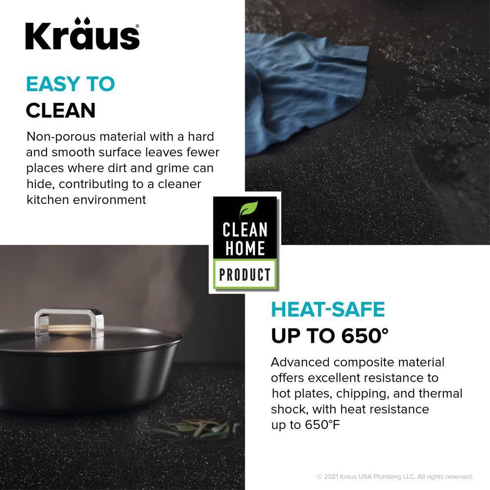 33 in. KRAUS Bellucci Workstation Drop-In Granite Composite Single Bowl Kitchen Sink with Accessories