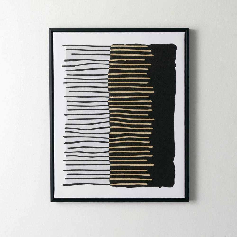 Sullivans Striations Abstract Wall Decor 19.75"H; Black