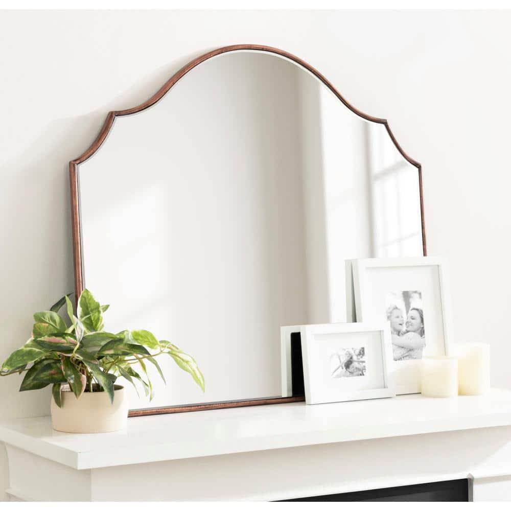 Kate & Laurel All Things Decor 28"x32" Leanna Framed Arch Wall Mirror Bronze