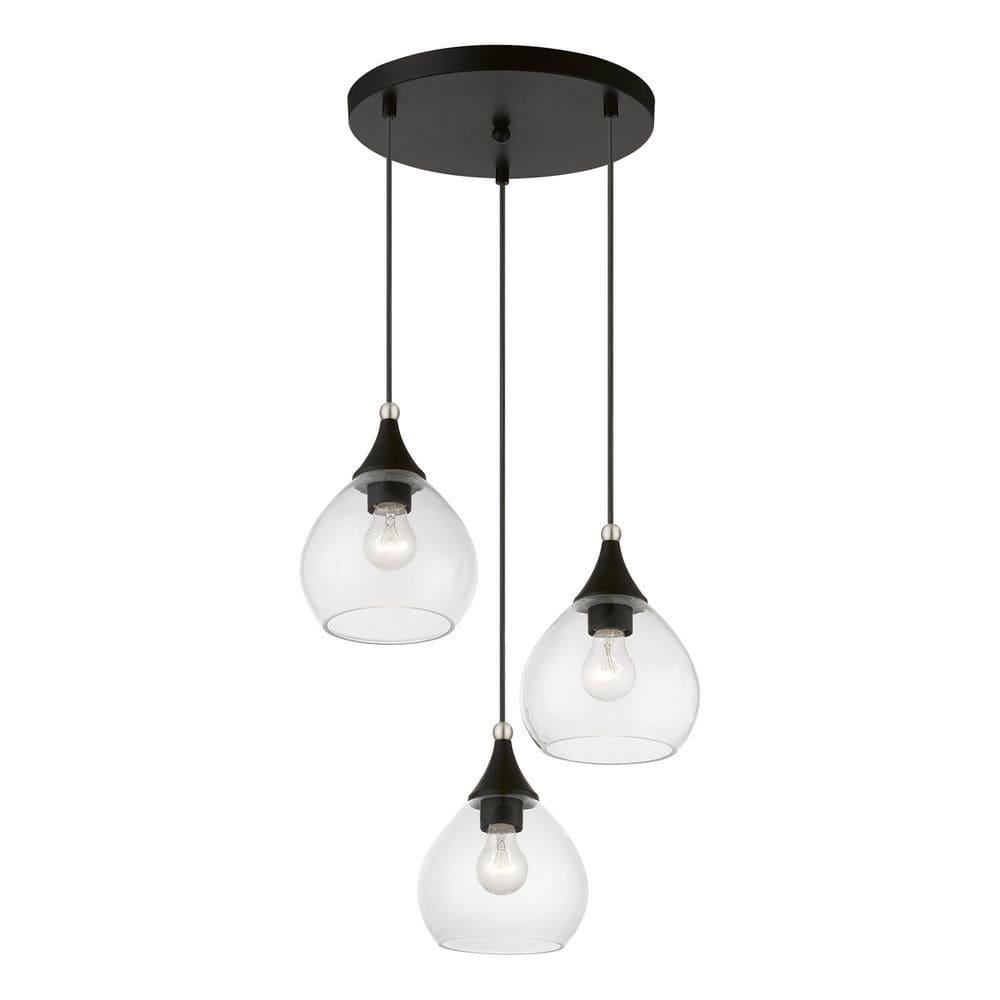 Livex Lighting Catania 3 - Light Pendant in  Black/Brushed Nickel