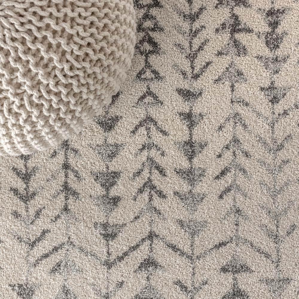 3'x5' Ziri Moroccan Geometric Area Rug, Cream/Gray - JONATHAN Y