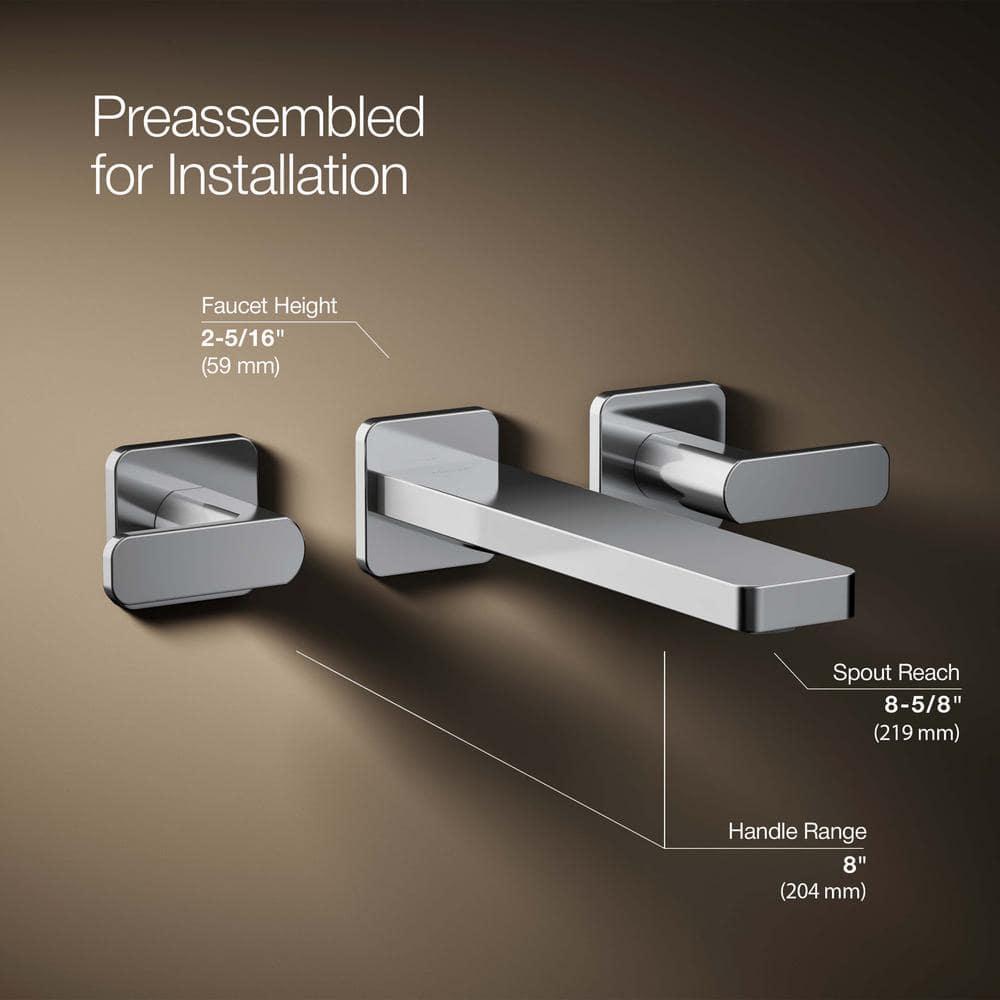 Parallel Wall-Mount Bathroom Sink Faucet Trim