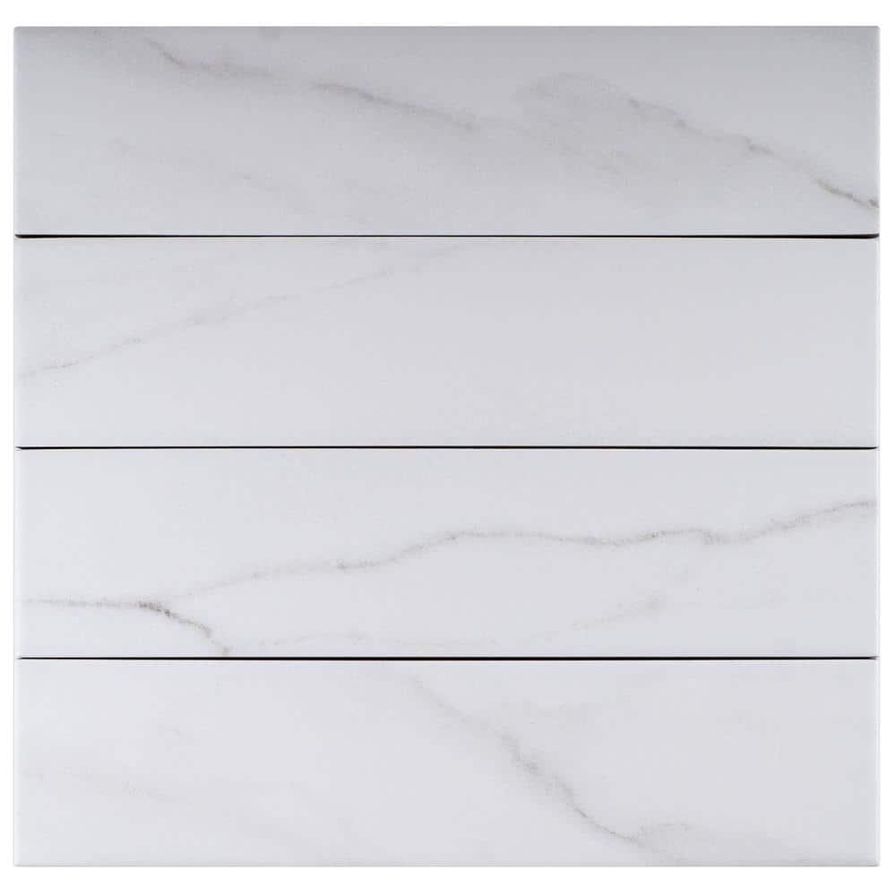 Pulpis 3" x 13" Beveled Porcelain Marble Look Subway Wall & Floor Tile