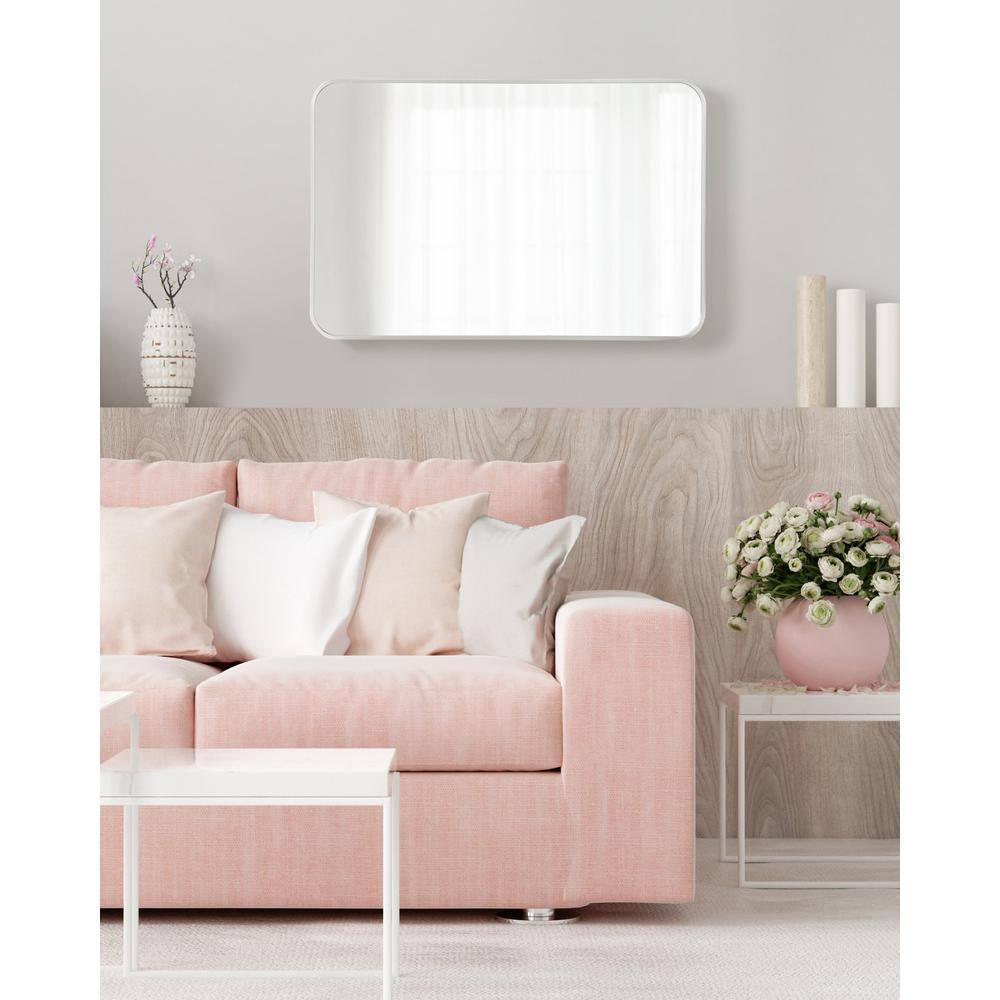 Kate and Laurel Zayda Radius Rectangle Framed Wall Mirror, 20x30, Silver