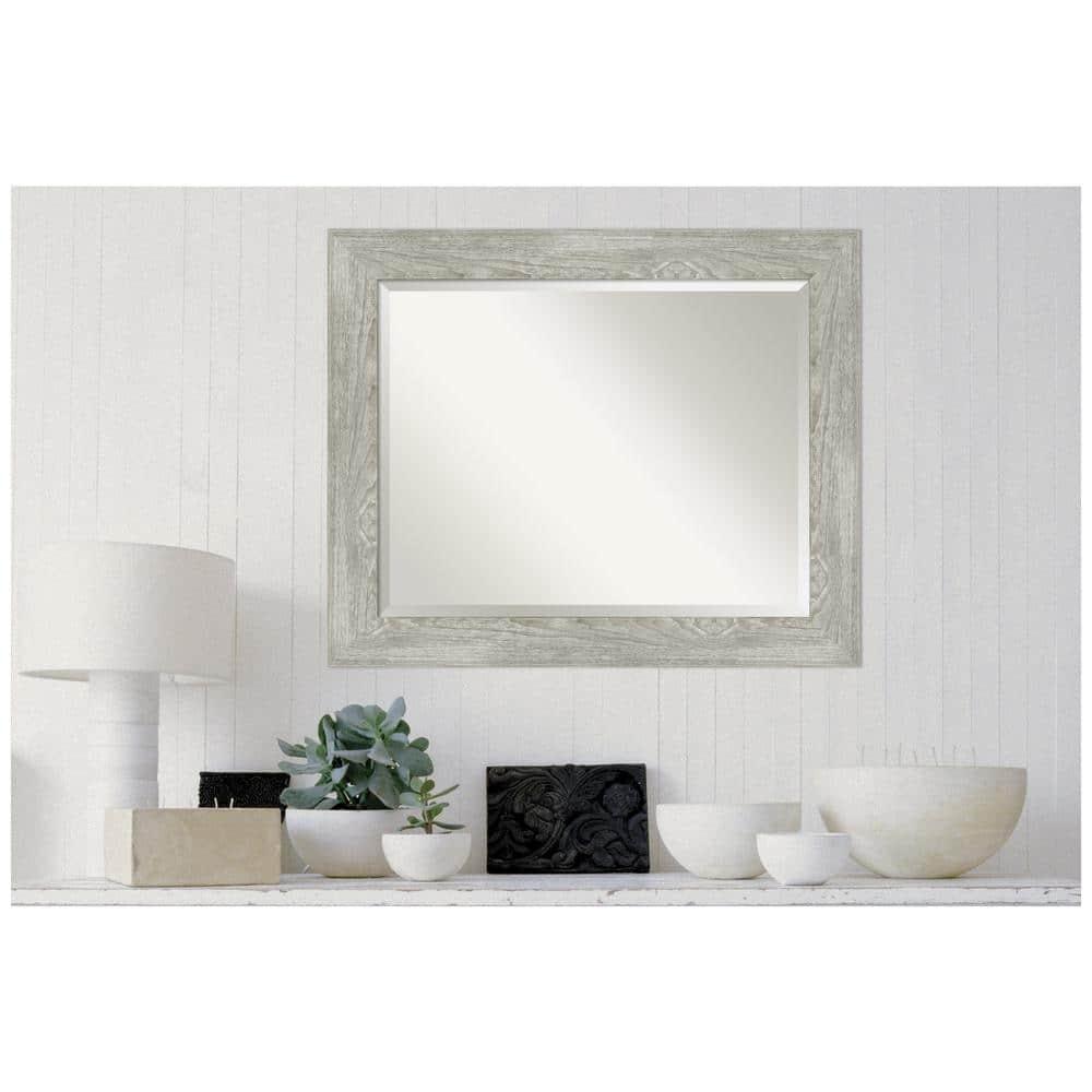 34" x 28" Dove Graywash Framed Bathroom Vanity Wall Mirror - Amanti Art: Modern, Wall Mount, Wood Frame