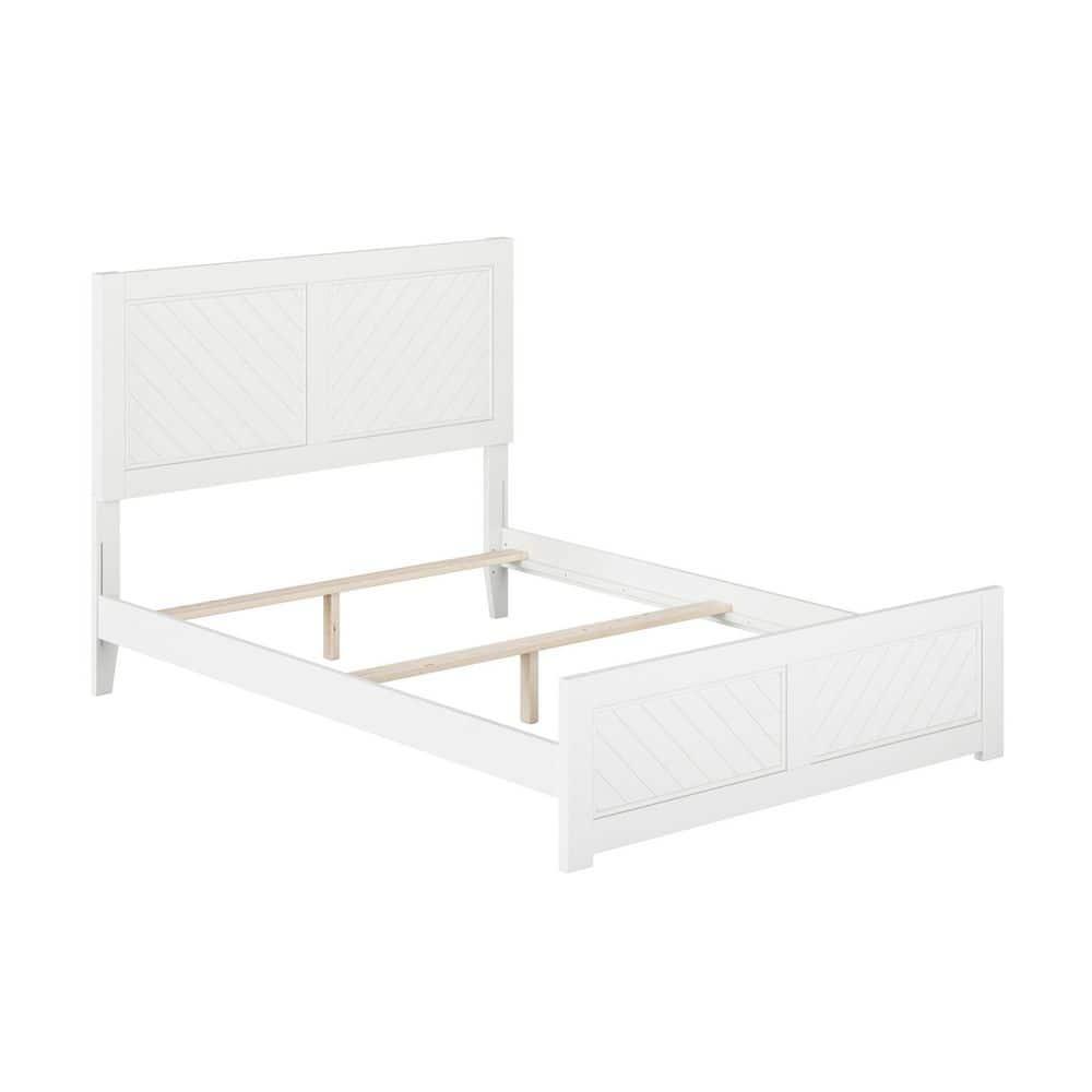 AFI Canyon White Solid Wood Foundation Bed Frame with Matching Footboard, Full