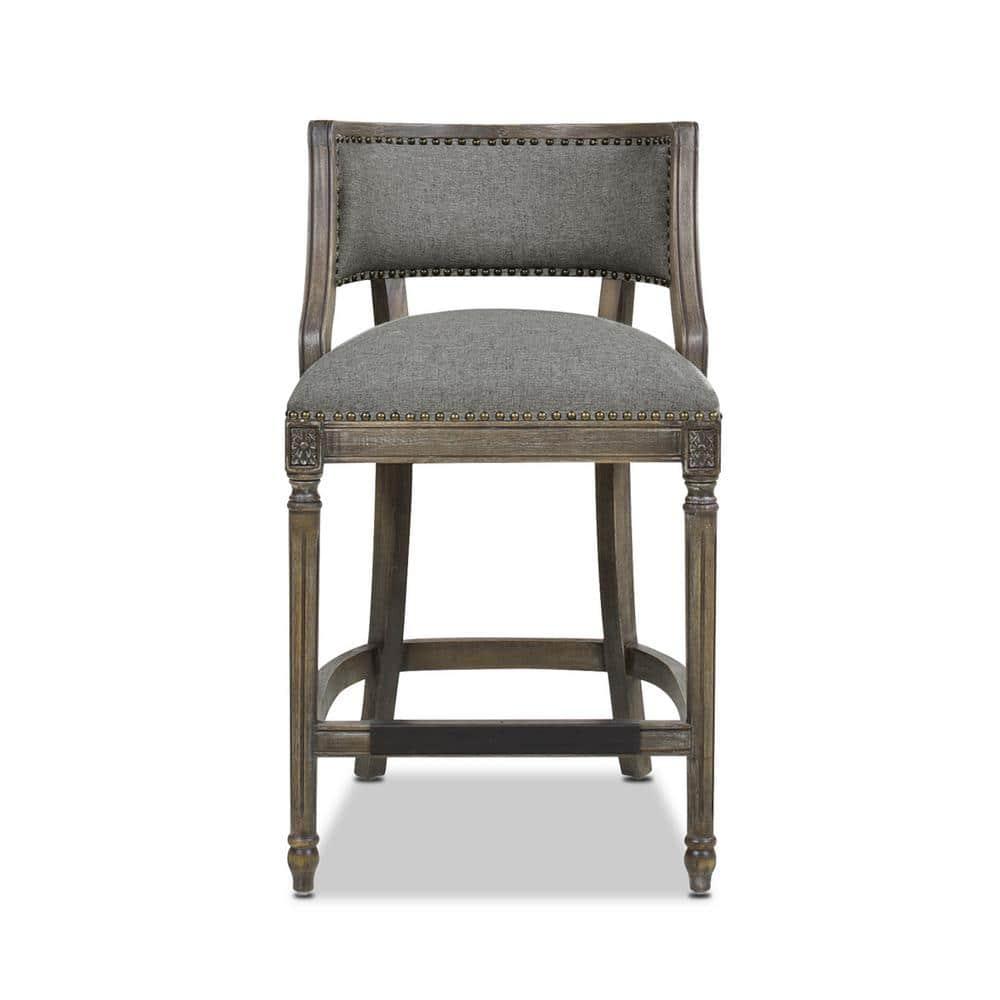 Jennifer Taylor Home Paris 26.5" Counter Bar Stool Dark Heathered Grey Linen