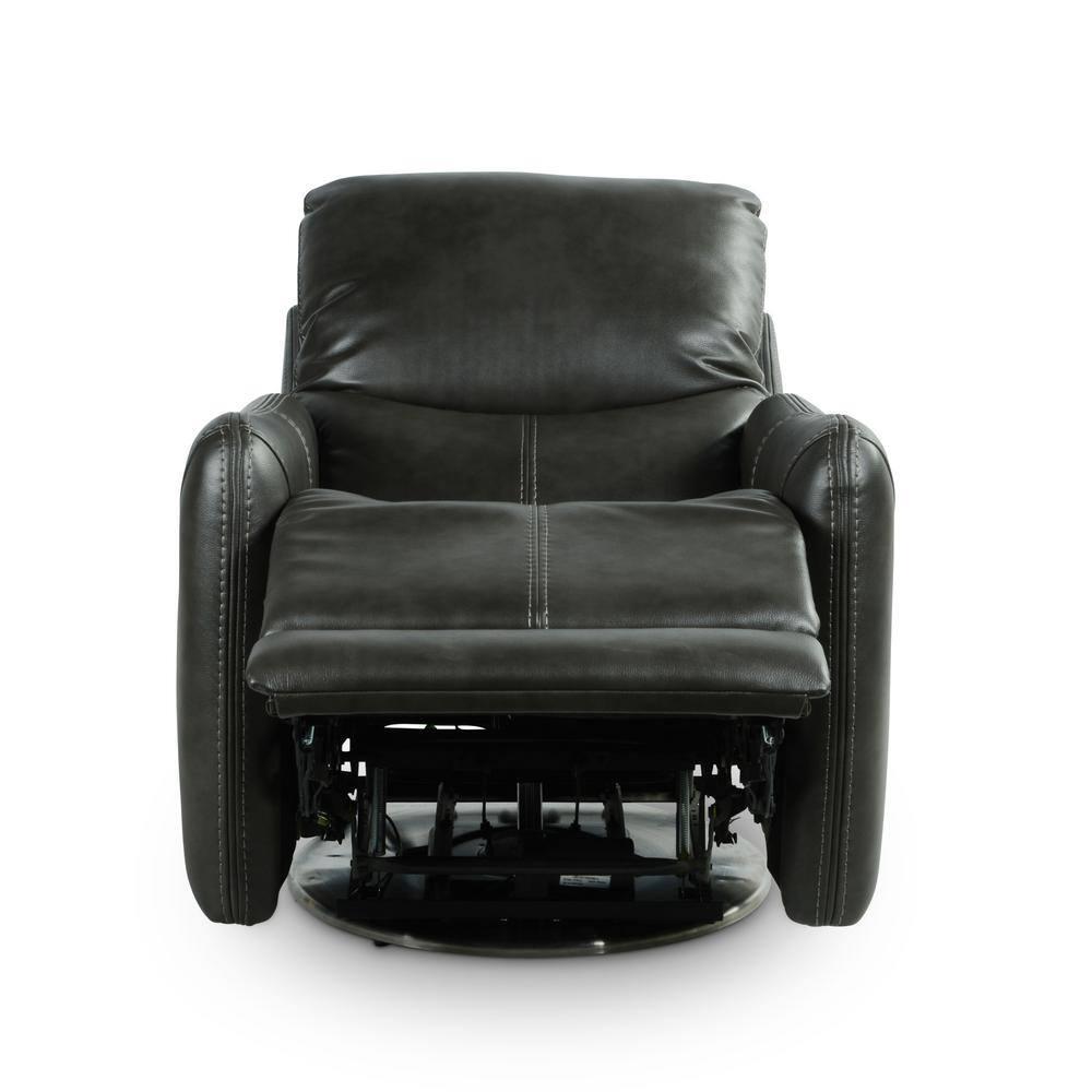 Athens Charcoal upholstered Swivel Power Recliner - Steve Silver Co.
