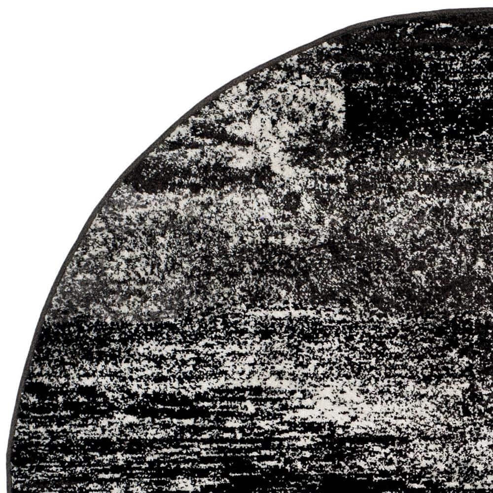 Adirondack ADR112 Machine Made Indoor Area Rug - Silver/Black - 9' Round - Safavieh