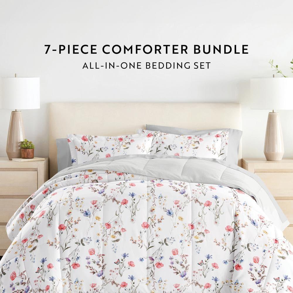 IEnjoy Home 7-Piece Bedding Bundle - Pattern Comforter and Sheet Set