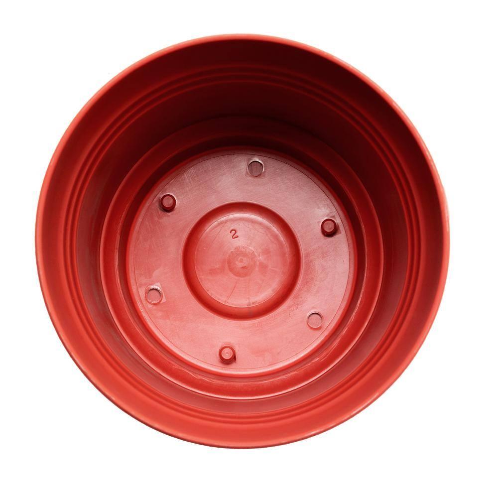 Bloem Saturn 8.5 in. H X 10 in. D Plastic Planter Burnt Red