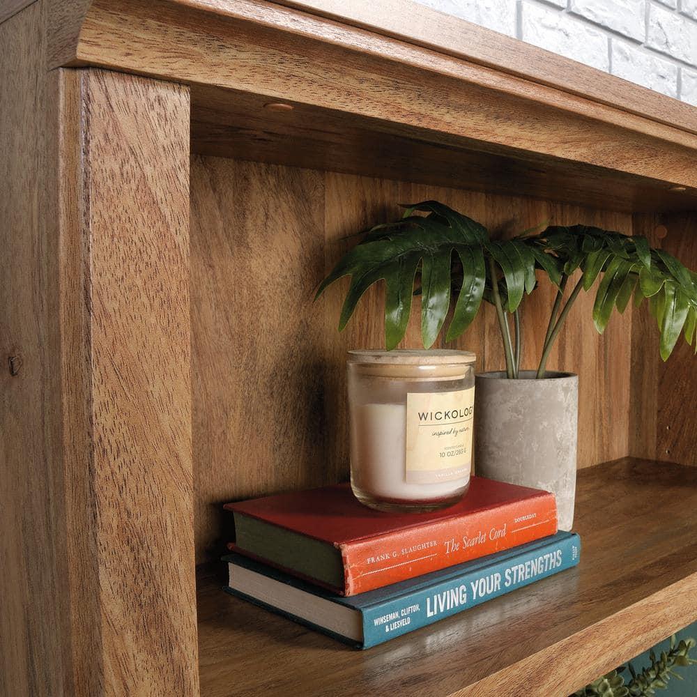 70" 5 Shelf Bookcase with Doors Yellow - Sauder: Sindoori Mango, Vertical Storage