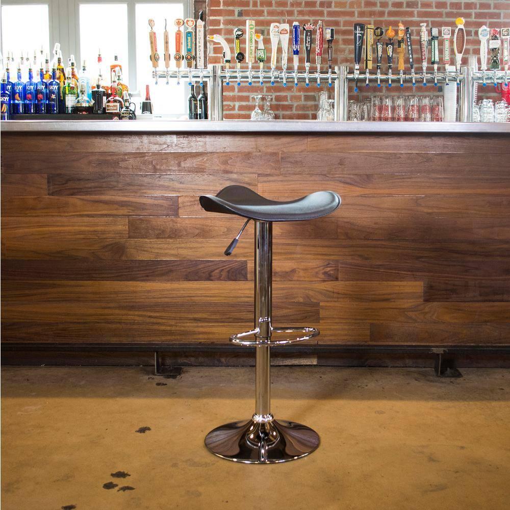AmeriHome Adjustable Swivel Seat Backless Bar Stool with Polished Chrome Plated Steel Base