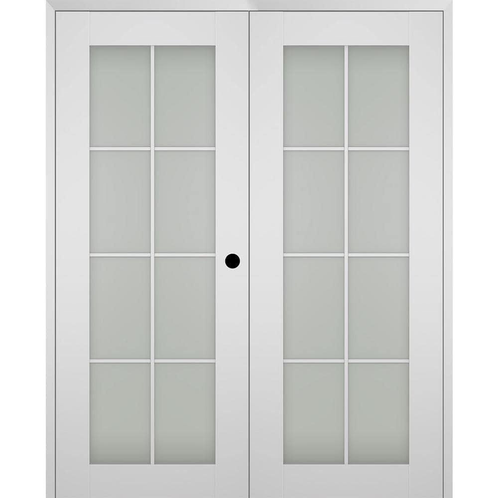 Belldinni Smart Pro 8 Lite Manufactured Wood and Frosted Glass Paneled Interior Double Prehung Door