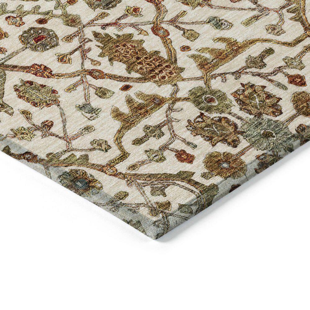 Addison Rugs Chantille Indoor/Outdoor Transitional Geometric, Abstract Ivory Washable Rectangle Rug, 2'6" x 3'10"