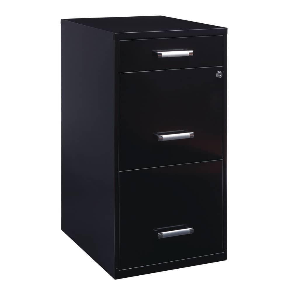 Width Pencil Drawer Vertical File Cabinet, Black