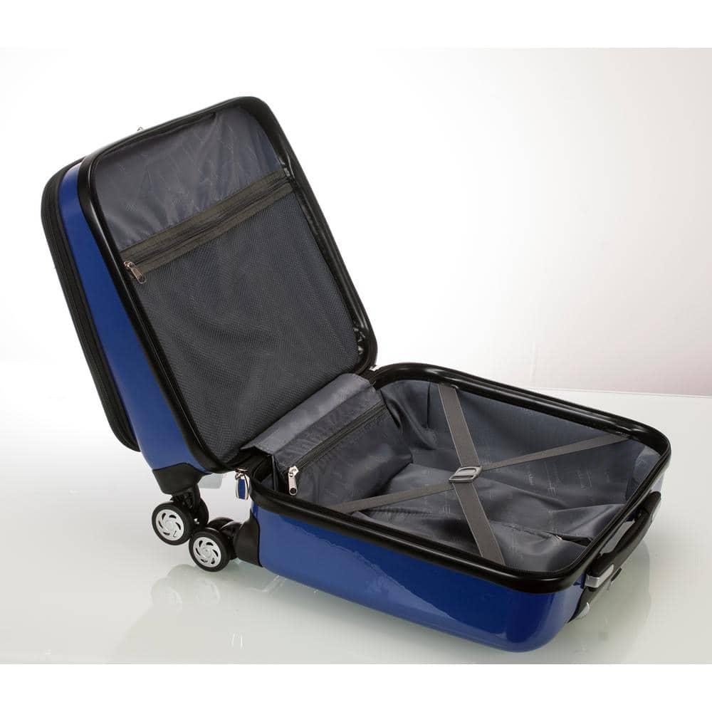 Rockland Revolution Hardside Rolling Computer Case Blue Carry-On 17-Inch