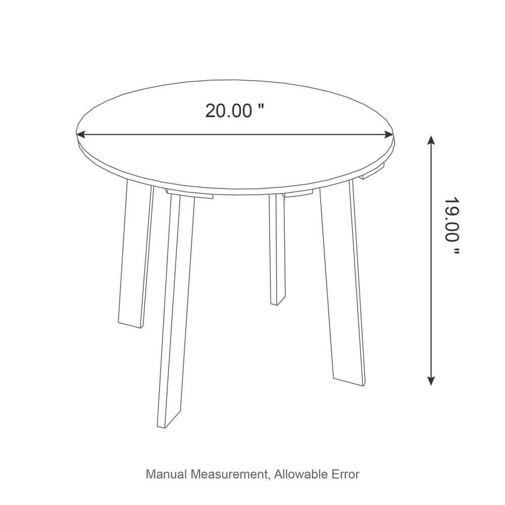 Aqua HDPE Round Outdoor Accent Table, 20" Diameter