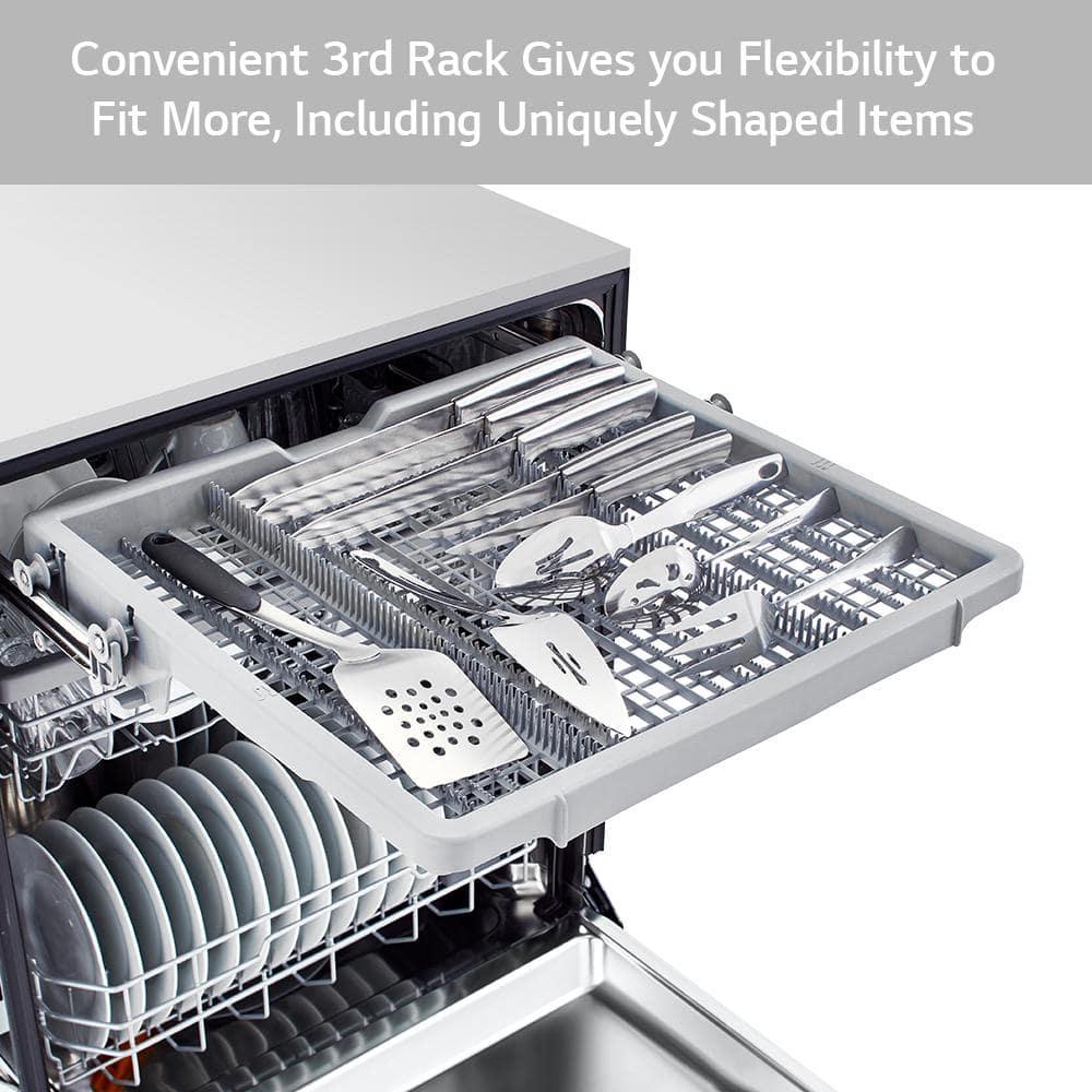 LG 24 in. PrintProof Stainless Steel Front Control Dishwasher with QuadWash, 3rd Rack & Dynamic Dry, 48 dBA