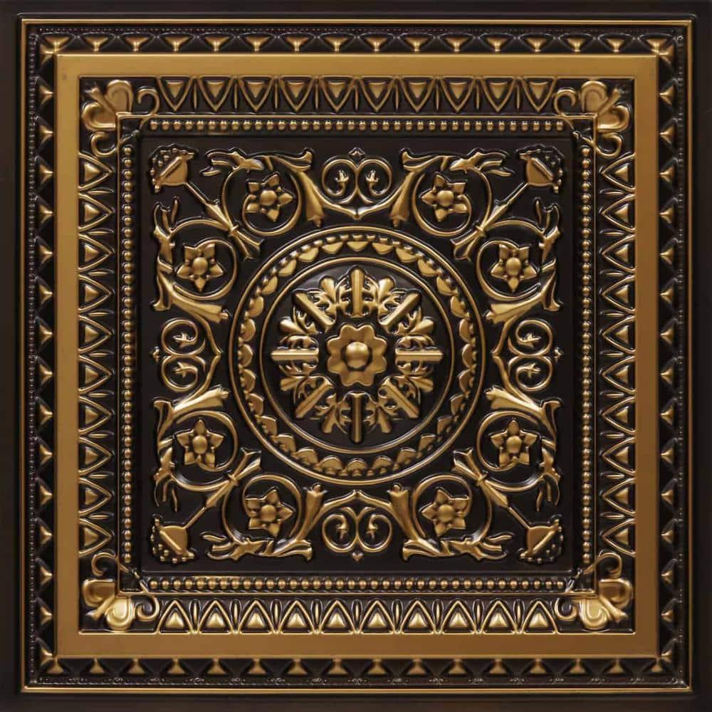 La Scala-Faux Tin ceiling Tile - Antique Gold