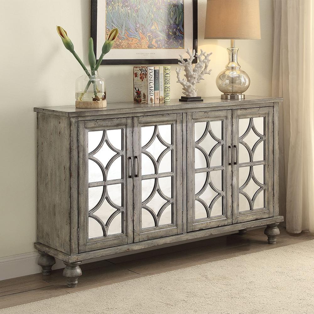 60" Velika Accent Table Weathered Gray - Acme Furniture