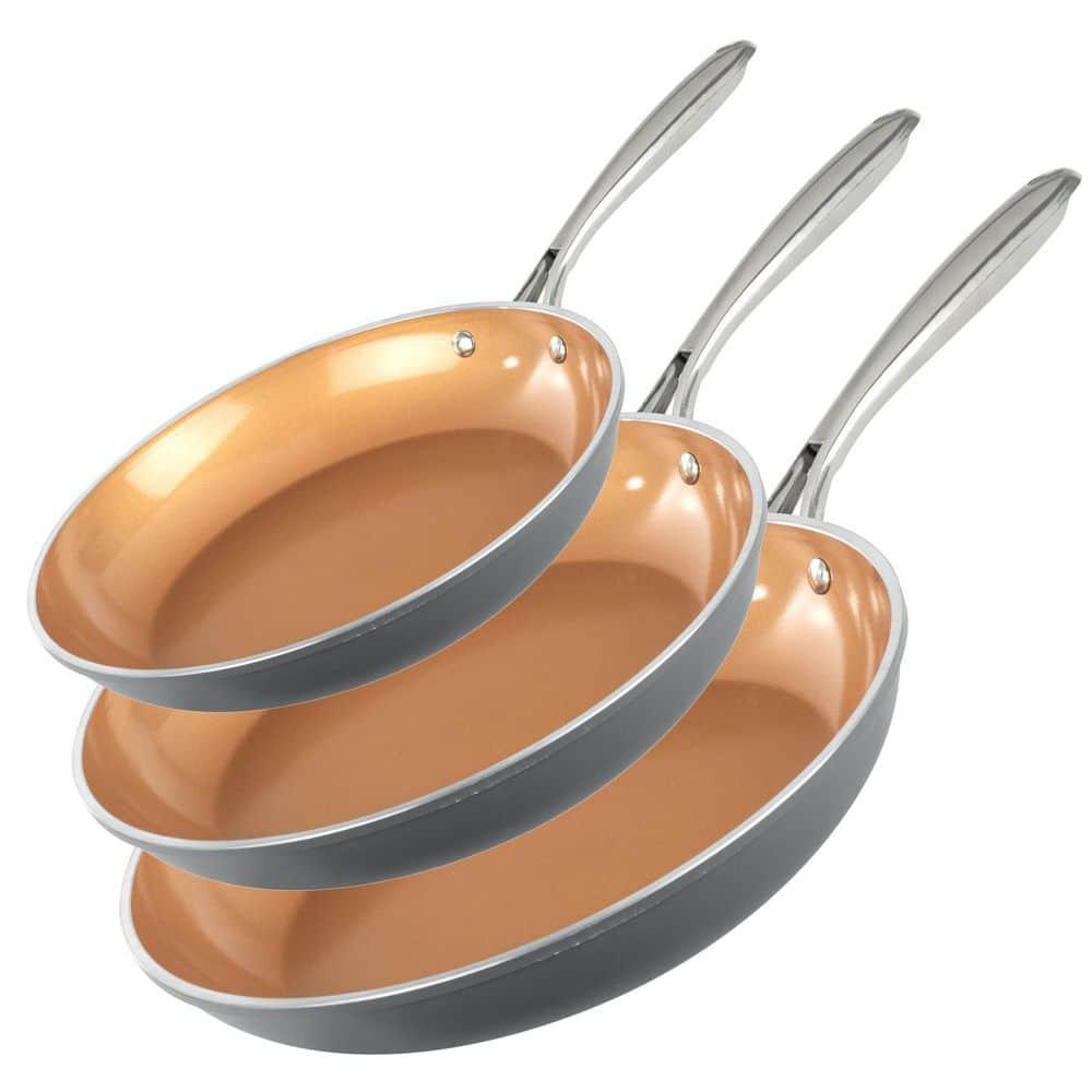 Gotham Steel Gotham Steel Copper 3 Piece Nonstick Fry Pan Set - 8'',10'', And 12''